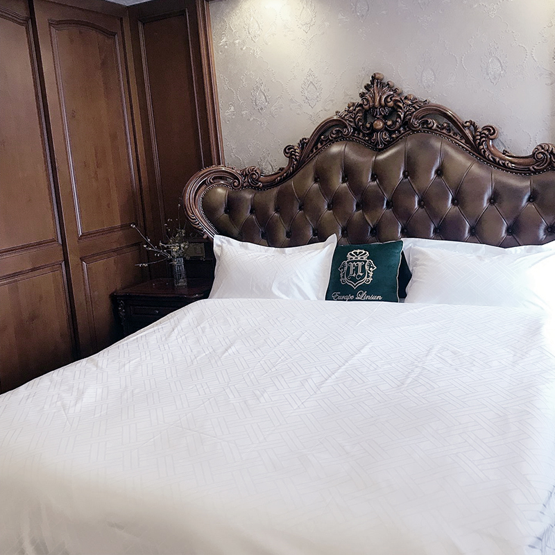 Комплект постельного белья из белоснежного чистого хлопка 60-х годов и 330TC жаккардового сатина для гостиниц
