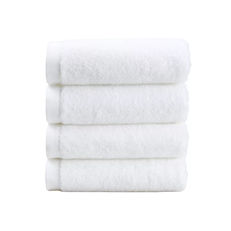 Белые хлопковые однотонные махровые банные полотенца премиум-класса для отелей