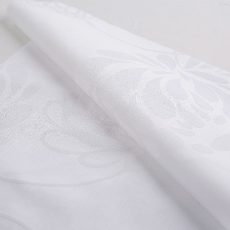 Хлопковые жаккардовые ткани для постельного белья белого цвета с цветочным рисунком для отелей